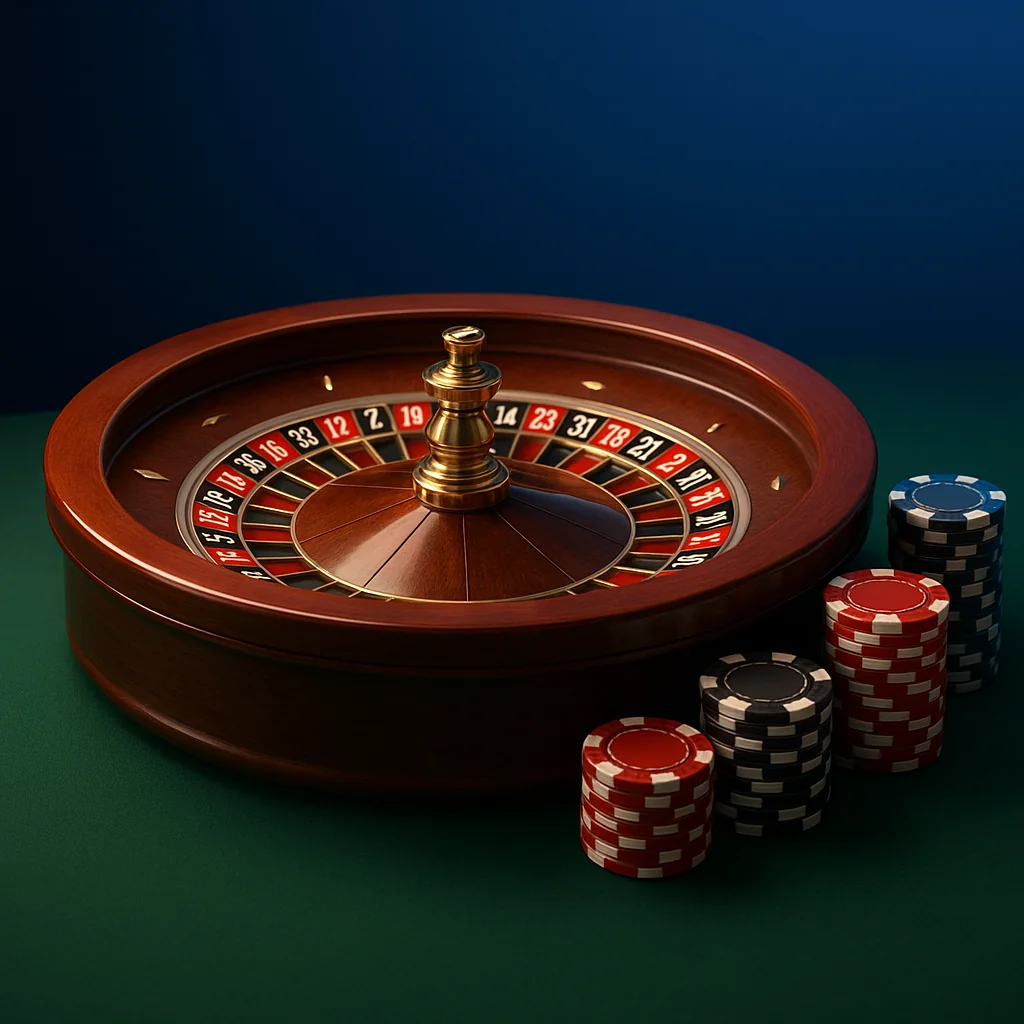 Juego de ruleta en un casino con Bitcoin